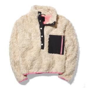 STANCE | "Heatin' Up" Sherpa Pullover Beige Ivory Pink Black Jacket | Large